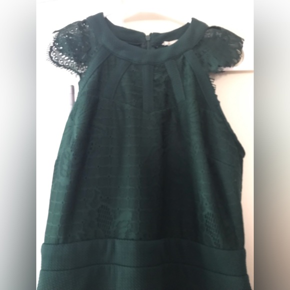 Altar’d State size S dark green dress with lacy cap sleeves, like-new condition - Picture 4 of 8